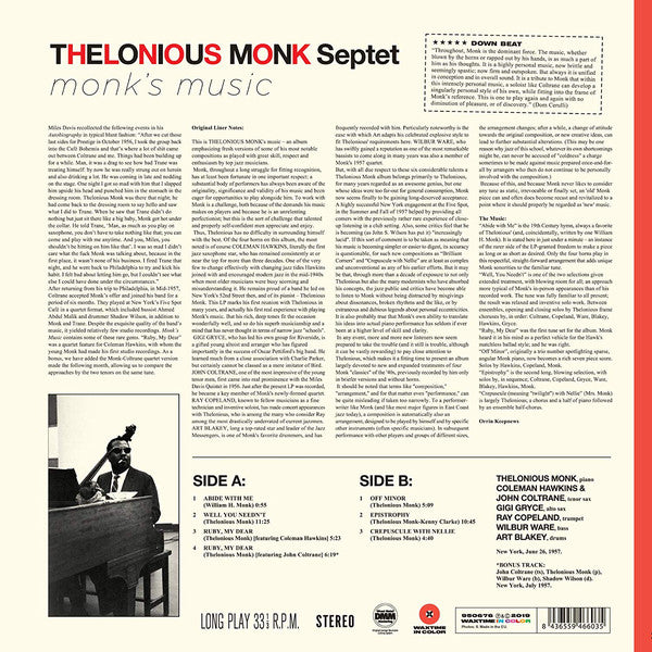 LP Thelonious Monk Septet – Monk's Music