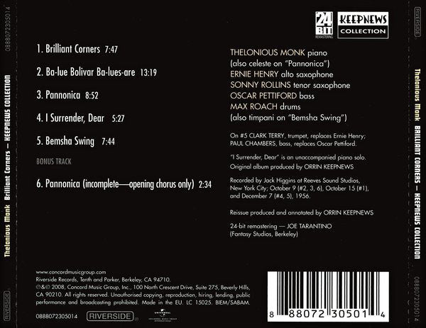 CD Thelonious Monk – Brilliant Corners