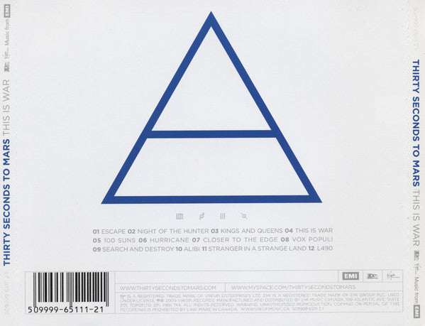 CD Thirty Seconds To Mars ‎– This Is War