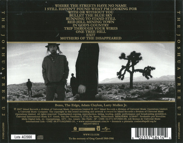 CD U2 ‎– The Joshua Tree