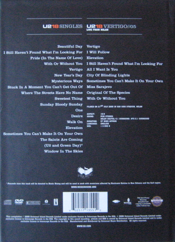 DVD U2 ‎– U218 Singles