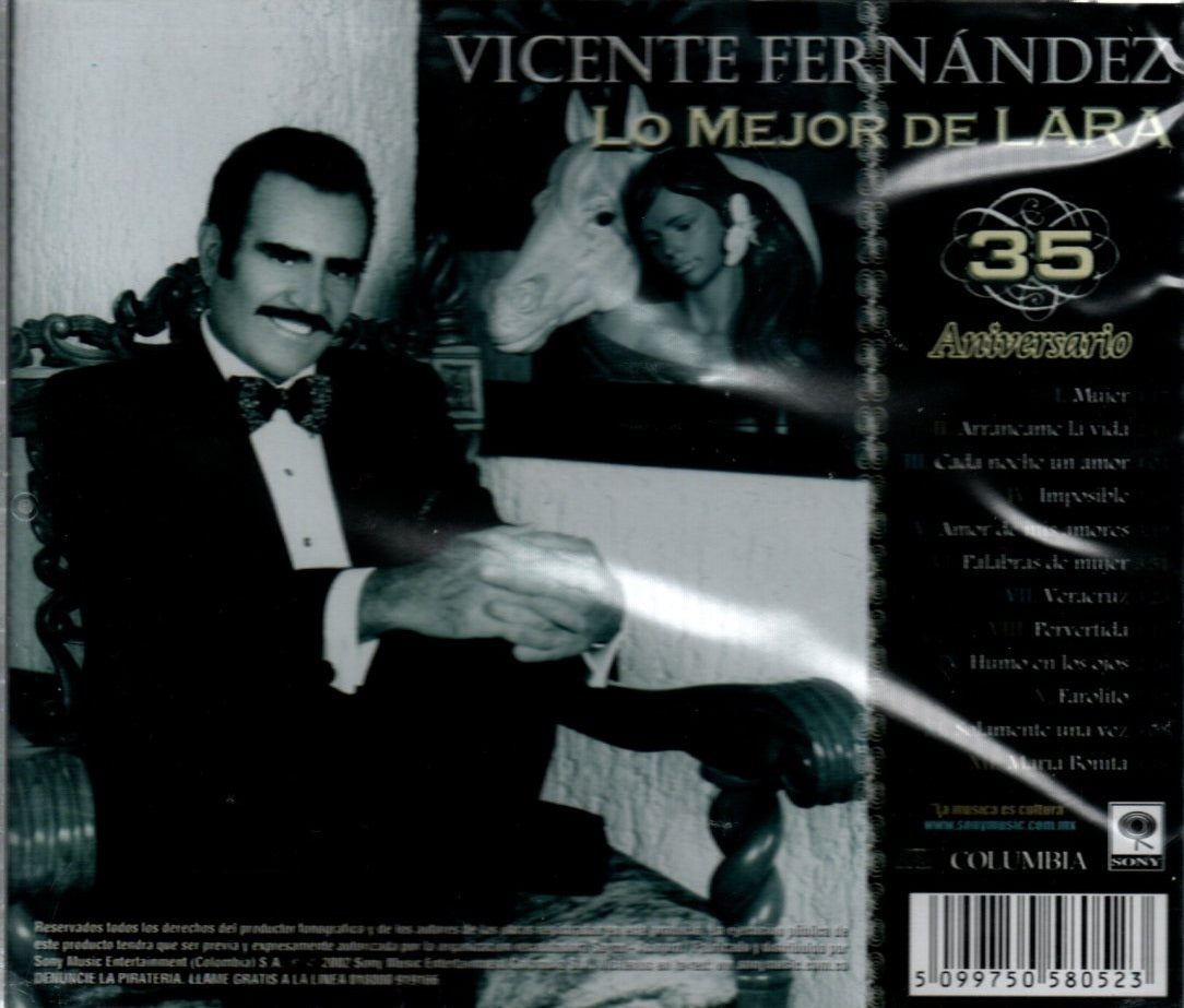 CD Vicente Fernandez – Lo Mejor De Lara - 35 Aniversario