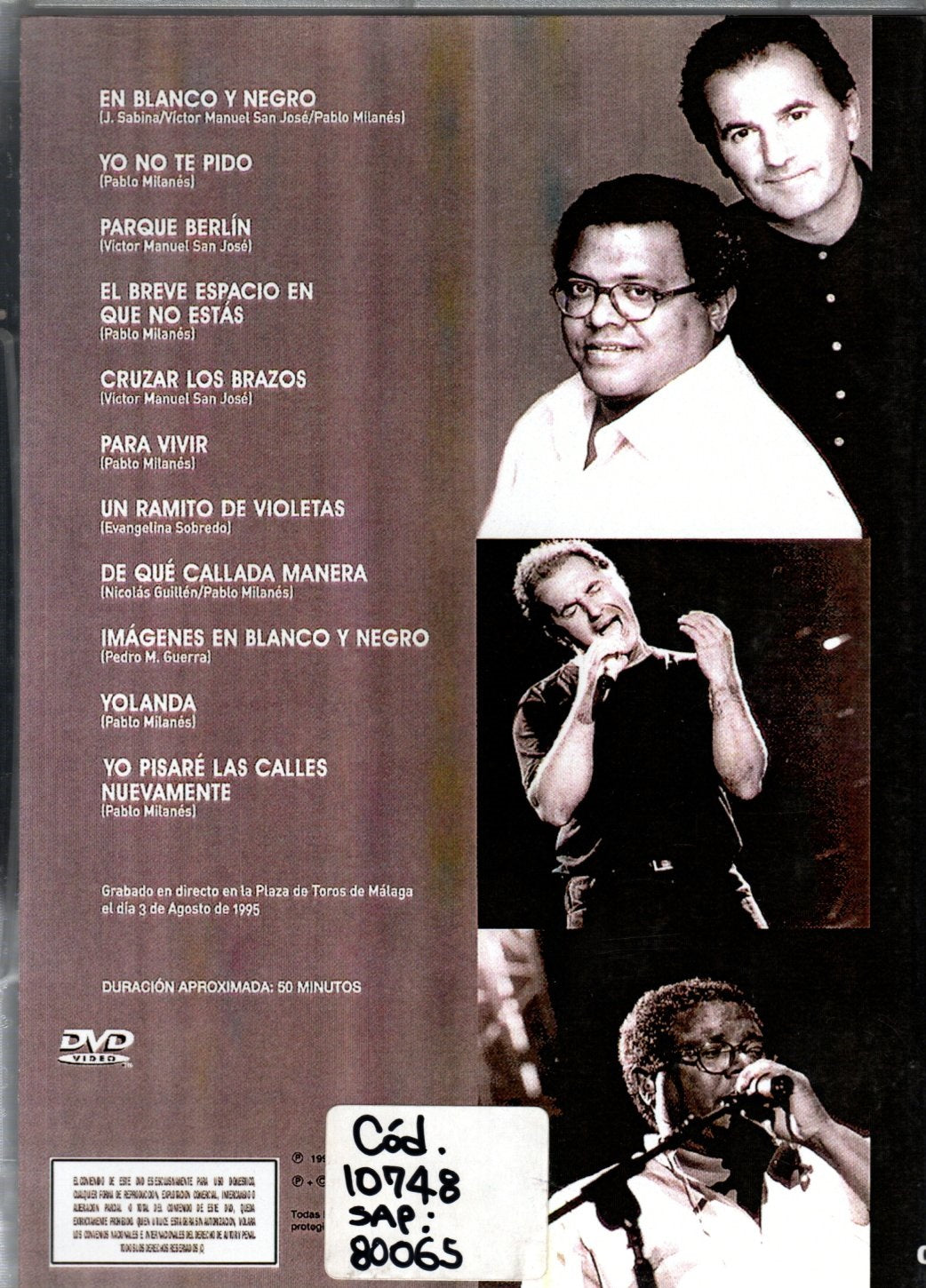 DVD Víctor Manuel  Pablo Milanés ‎– En Blanco Y Negro