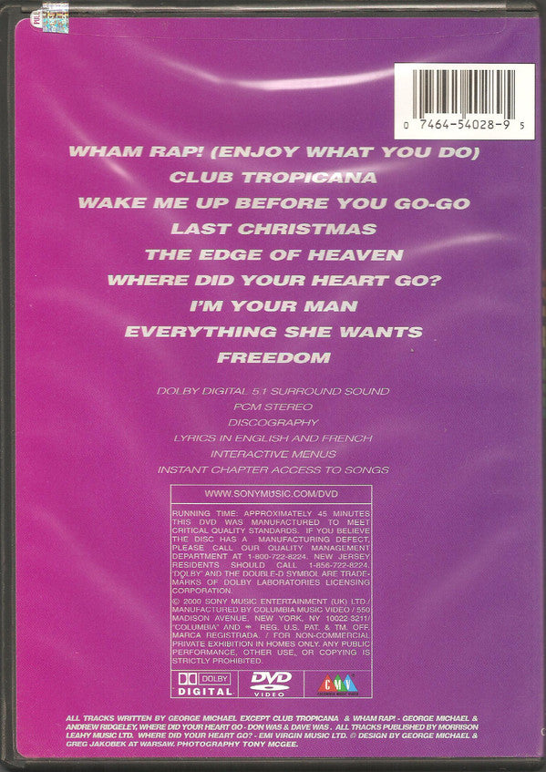 WHAM! ‎– THE BEST OF WHAM! / DVD