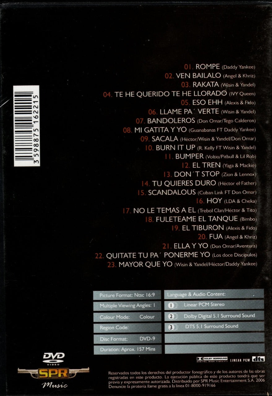 DVD LOS NUMERO UNO DEL REGGAETON