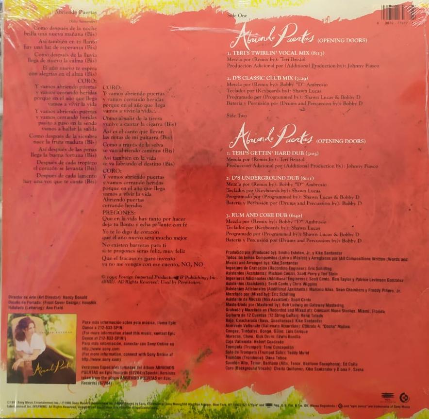 LP Gloria Estefan - Abriendo puertas - 12" Single