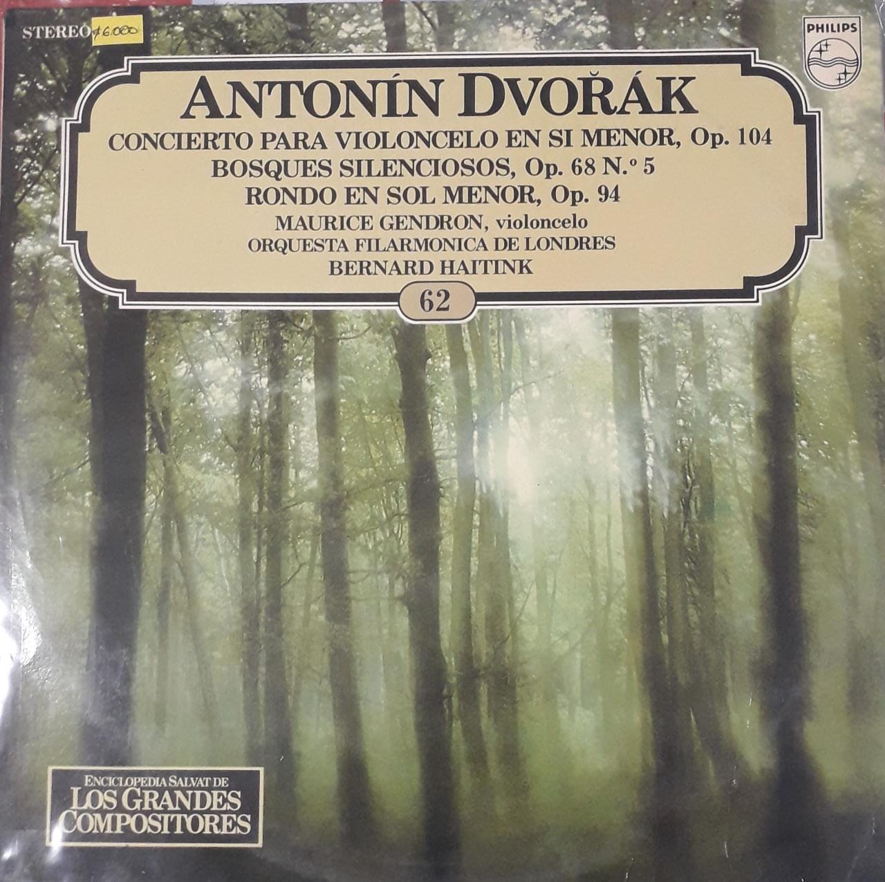 LP ANTONIN DVORAK. ORQUESTA FILARMONICA DE LONDRES. BERNARD HAITINK. 62