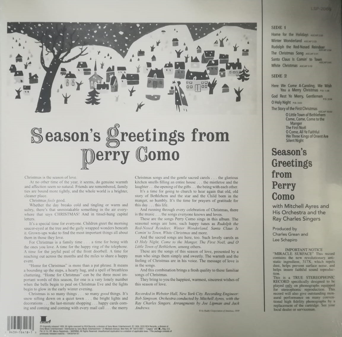 LP  Perry Como – Christmas Greetings From Perry Como
