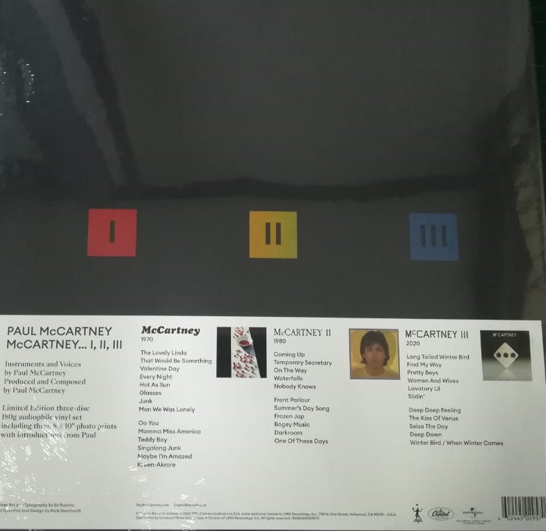 LP X3 Paul McCartney – McCartney I II III