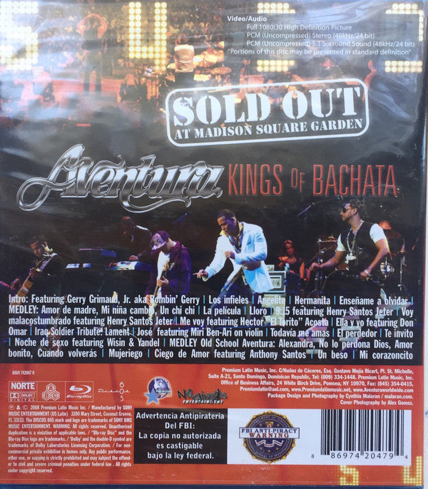 DVD Aventura ‎– Sold Out At Madison Square Garden - K.O.B.