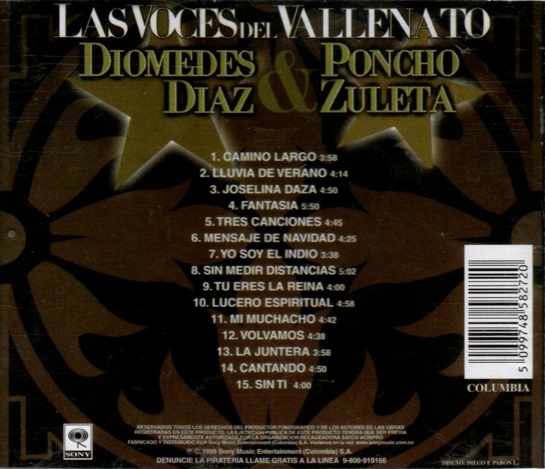 CD Diomedes Diaz & Poncho Zuleta - Las voces del vallenato