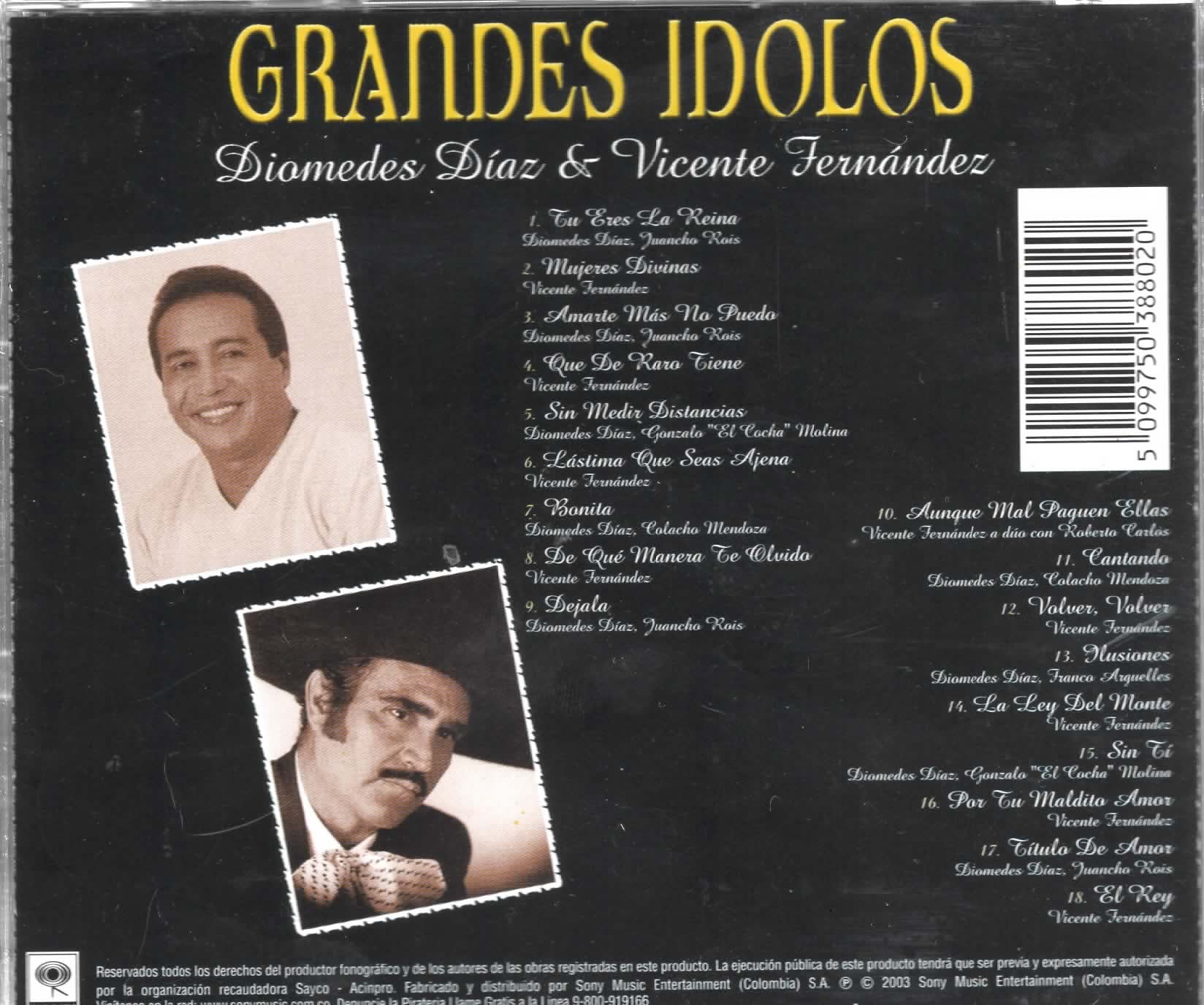 CD Diomedes Díaz & Vicente Fernández- Grandes Idolos
