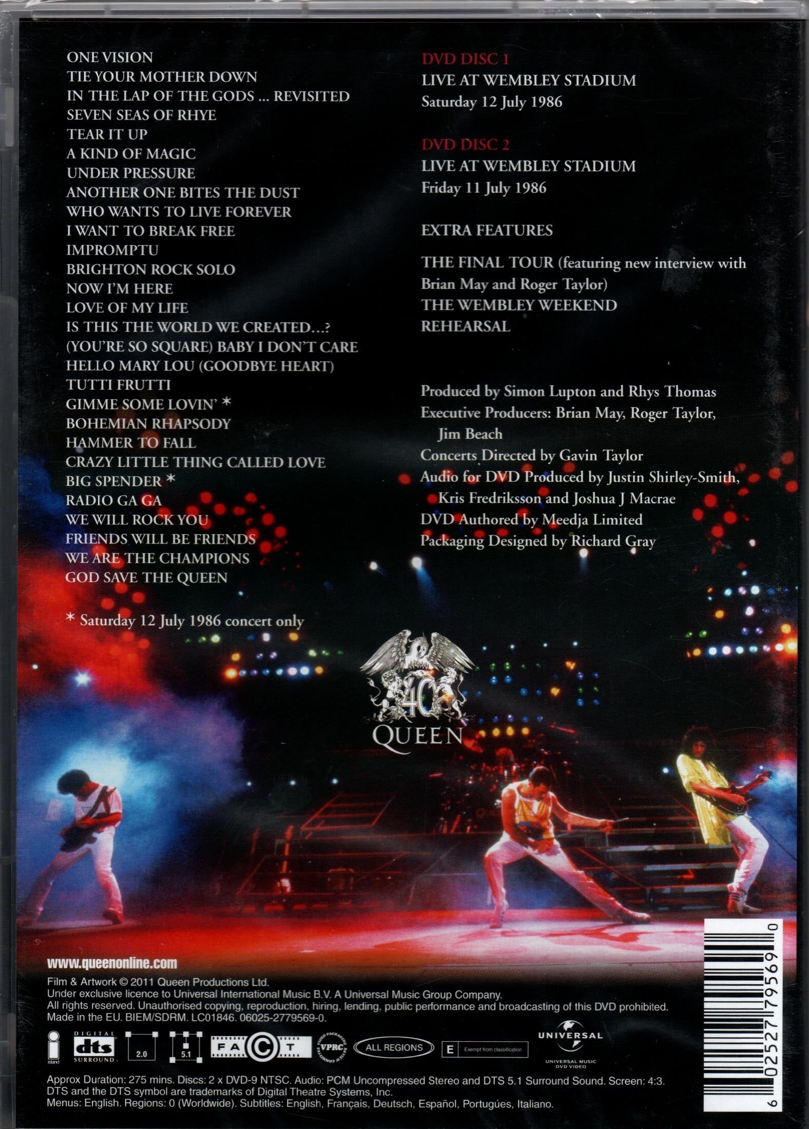 DVD x2 Queen: Live at Wembley Stadium - 25th Anniversary Edition