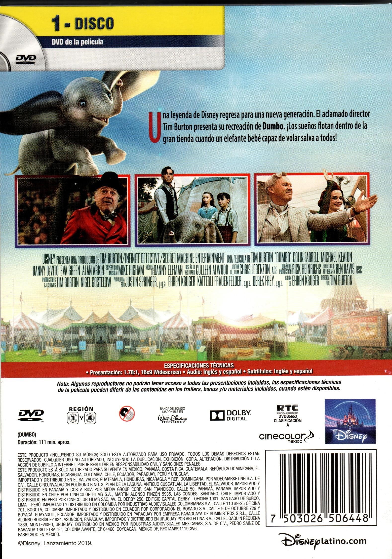 DVD DUMBO PELICULA