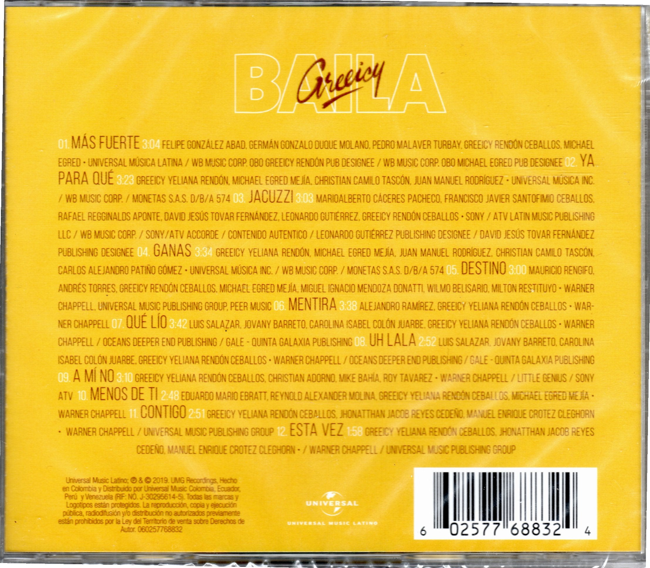 CD Greeicy ‎– Baila