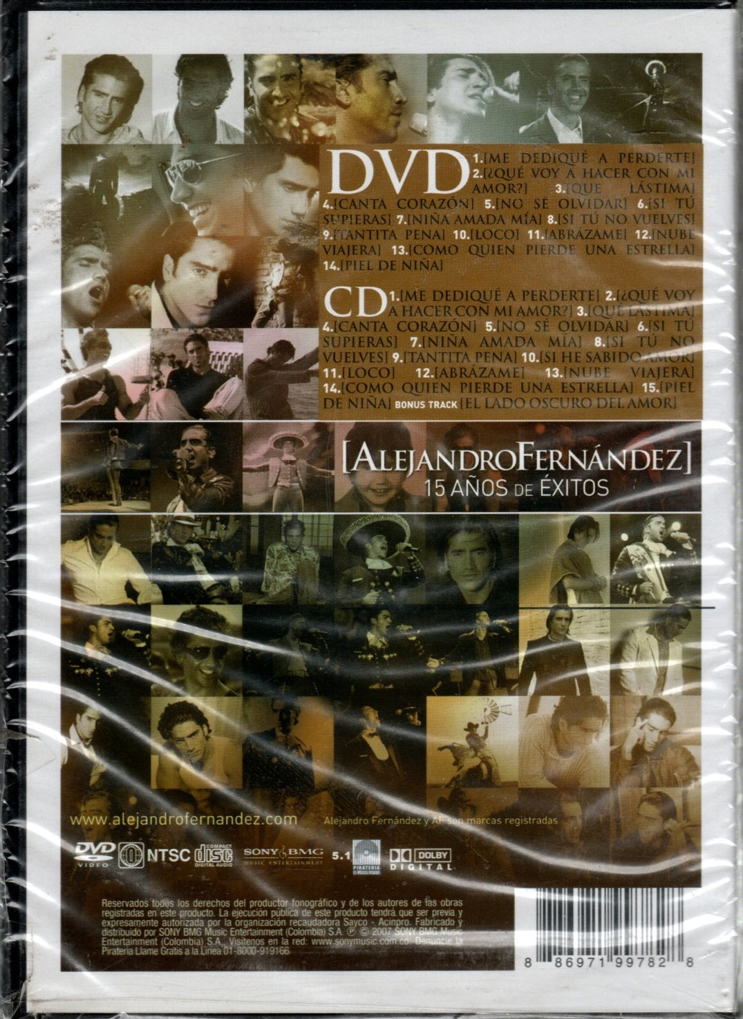 DVD +CD  Alejandro Fernández ‎– 15 Años De Éxitos