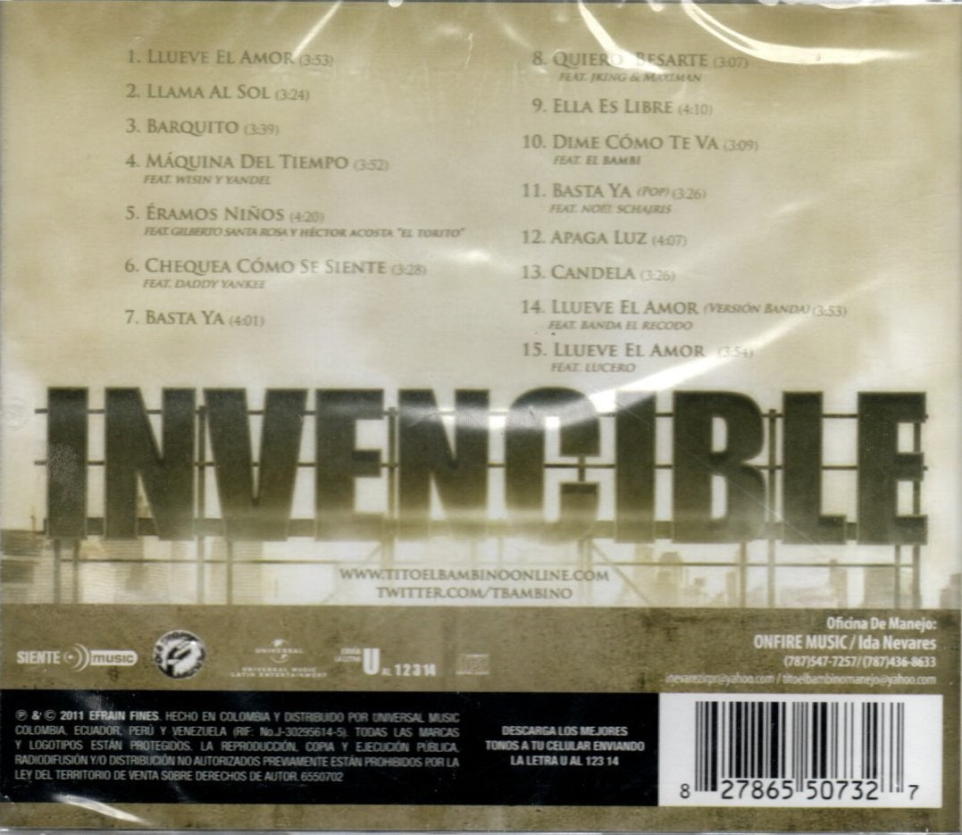 CD Tito "El Bambino" El Patrón ‎– Invencible