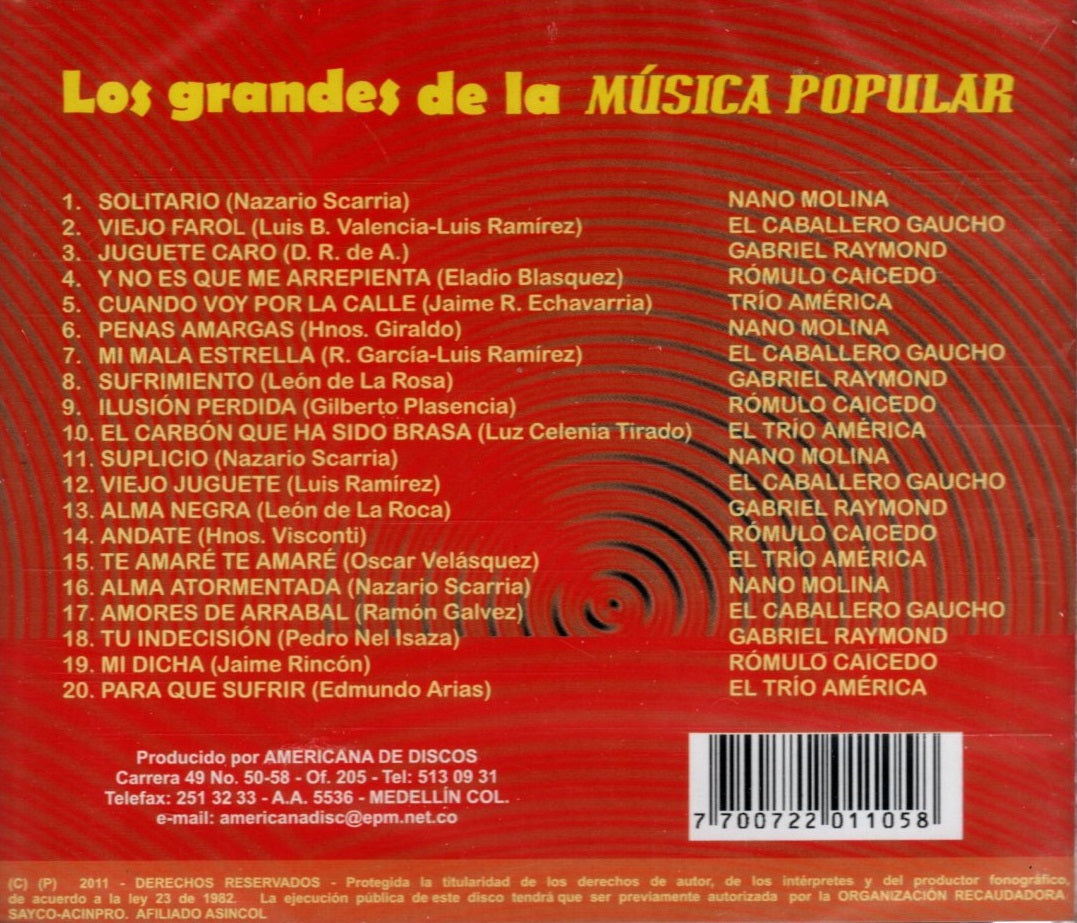 CD Los Grandes De La Música Popular