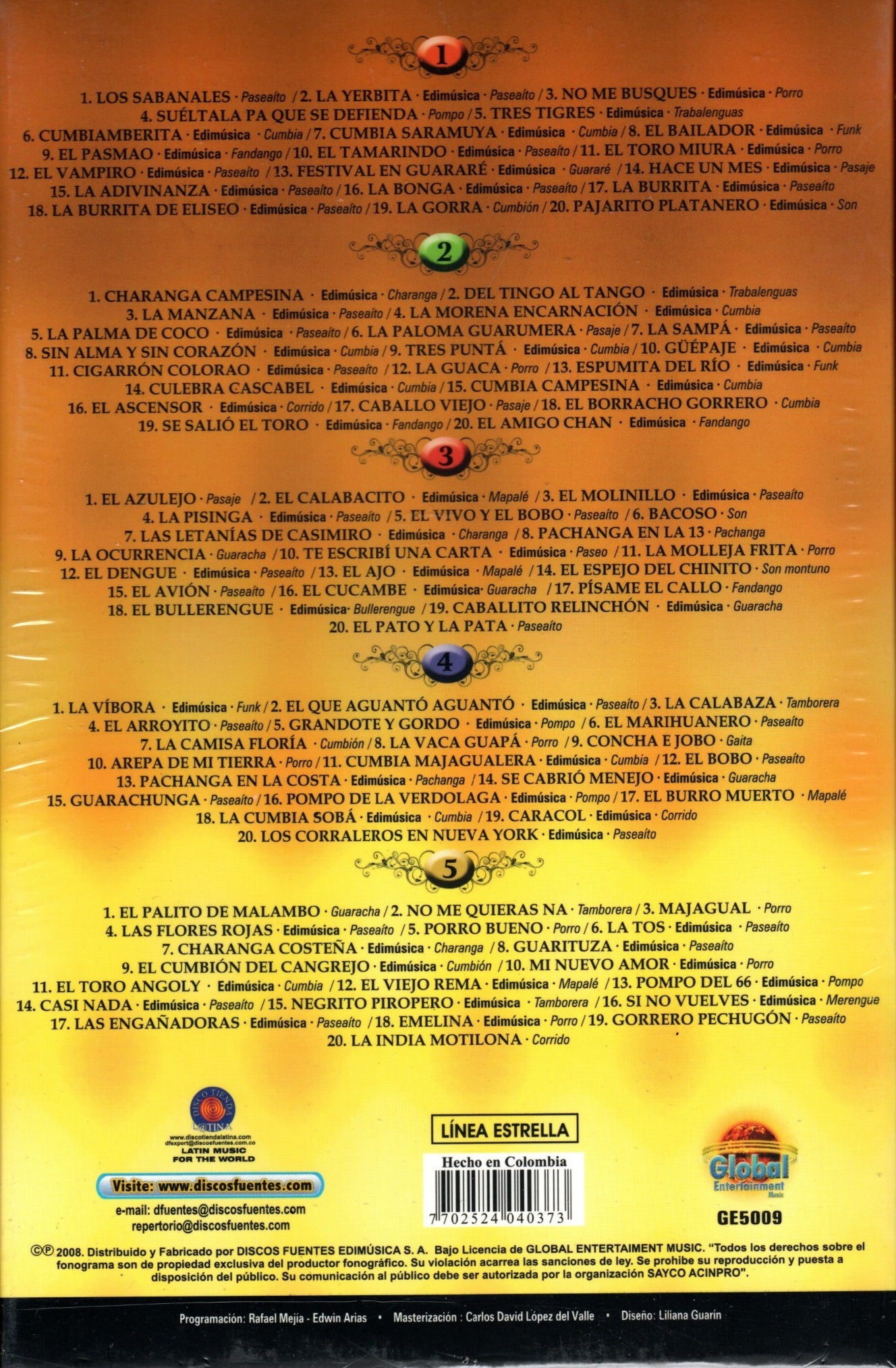 CD X5 Los Corraleros de Majagual - 100 éxitos