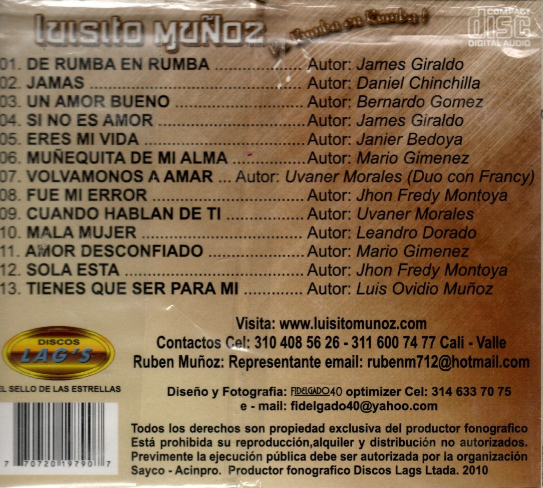 CD Luisito Muñoz - De Rumba En Rumba