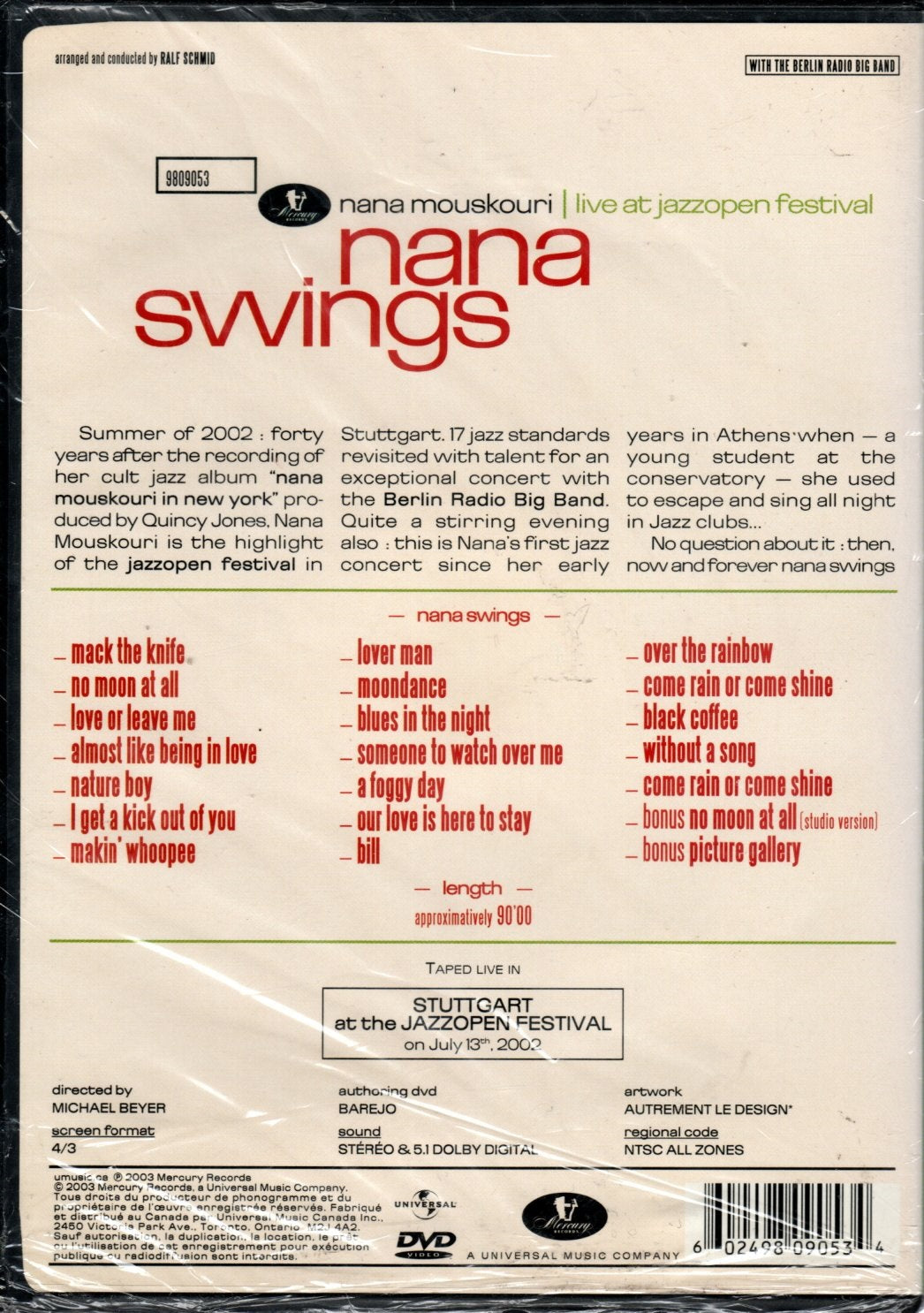 DVD Nana Mouskouri - Nana Swings
