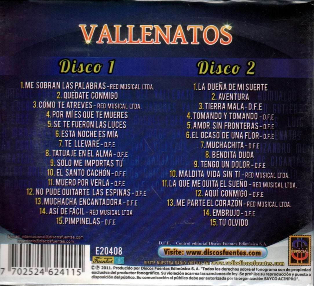 CD X 2 Estrellas De Fuentes Vallenatos