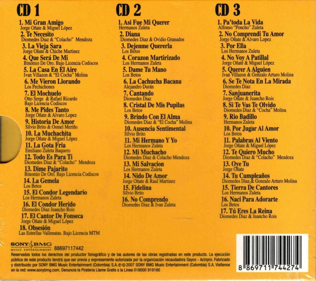 CD X 3 50 Vallenatos De La Historia Vol 1