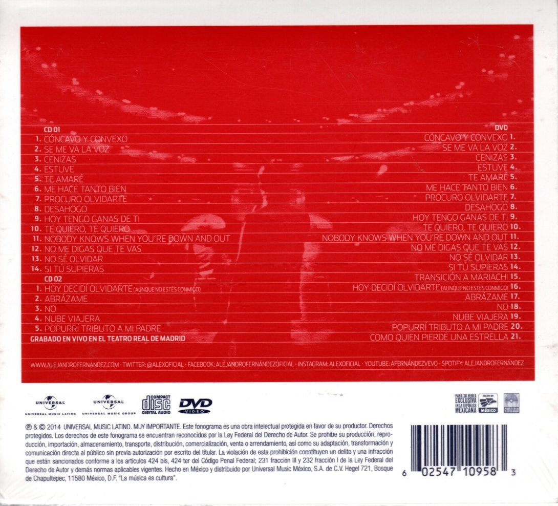 CD +DVD Alejandro Fernández - Confidencias Reales