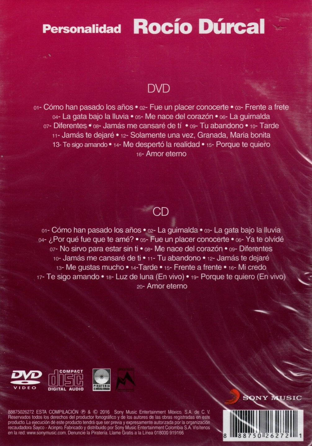 CD + DVD Rocío Dúrcal – Rocío Dúrcal