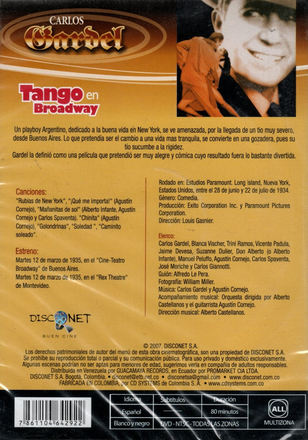 DVD Carlos Gardel - Tango en Broadway
