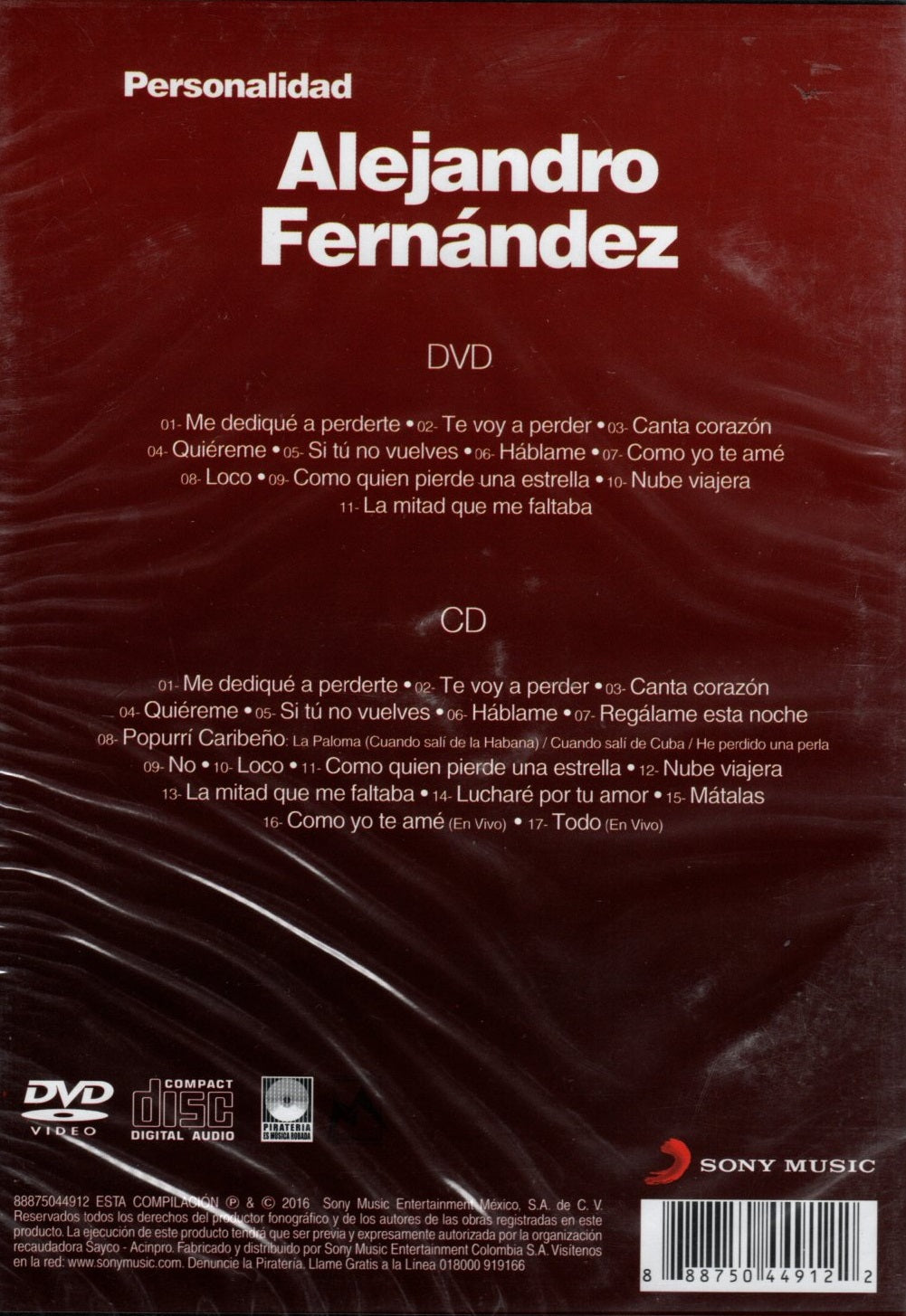 CD + DVD Alejandro Fernández – Alejandro Fernández