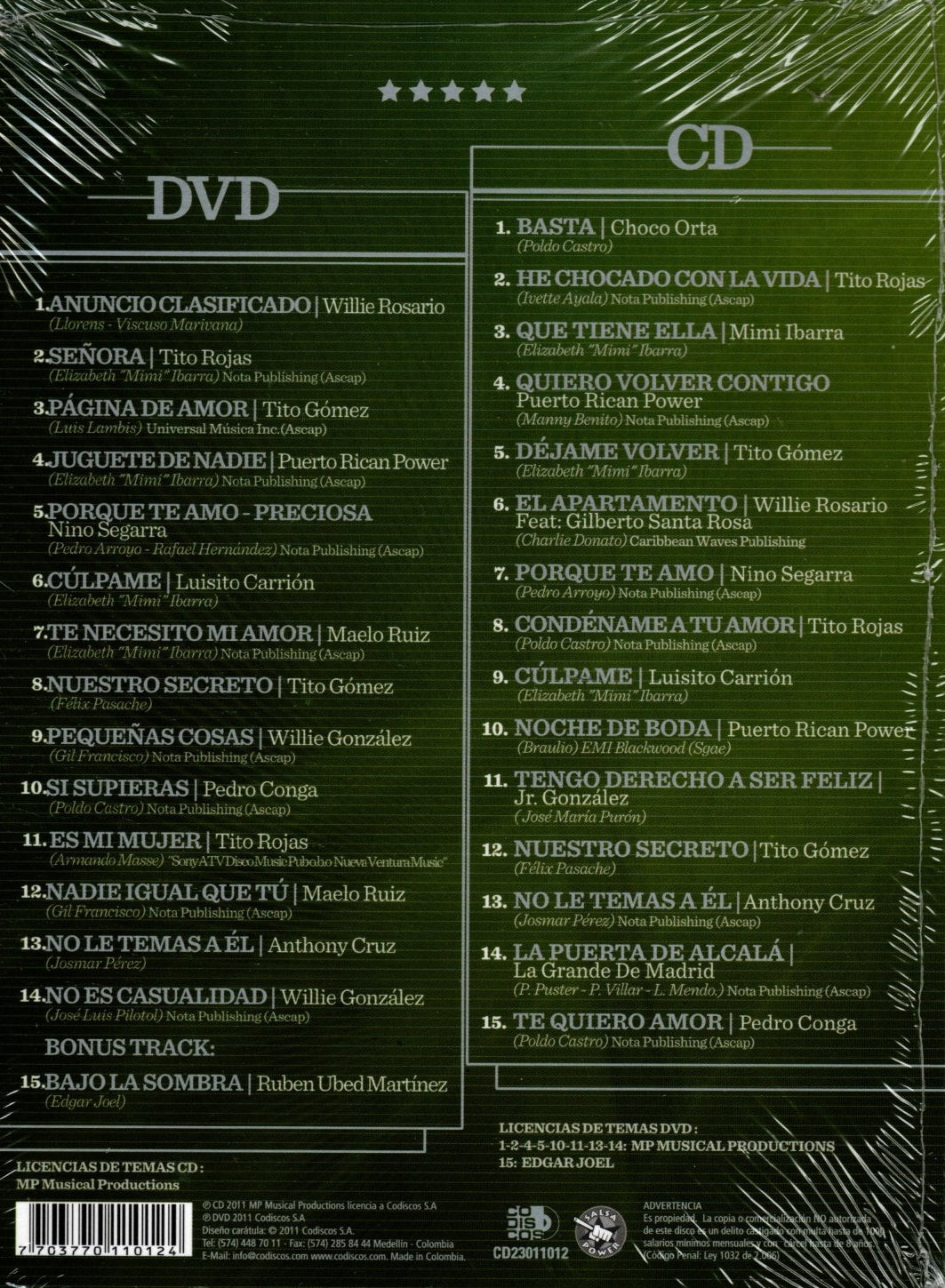 CD+DVD Serie Platino - Las Estrellas De La Salsa