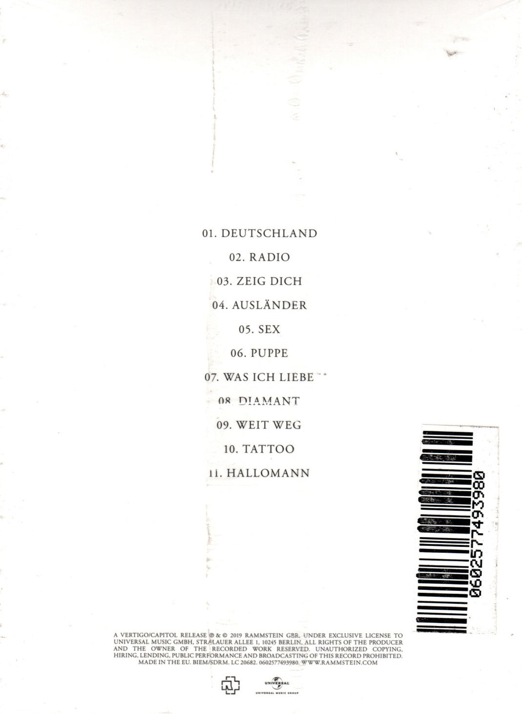 CD Rammstein – Untitled