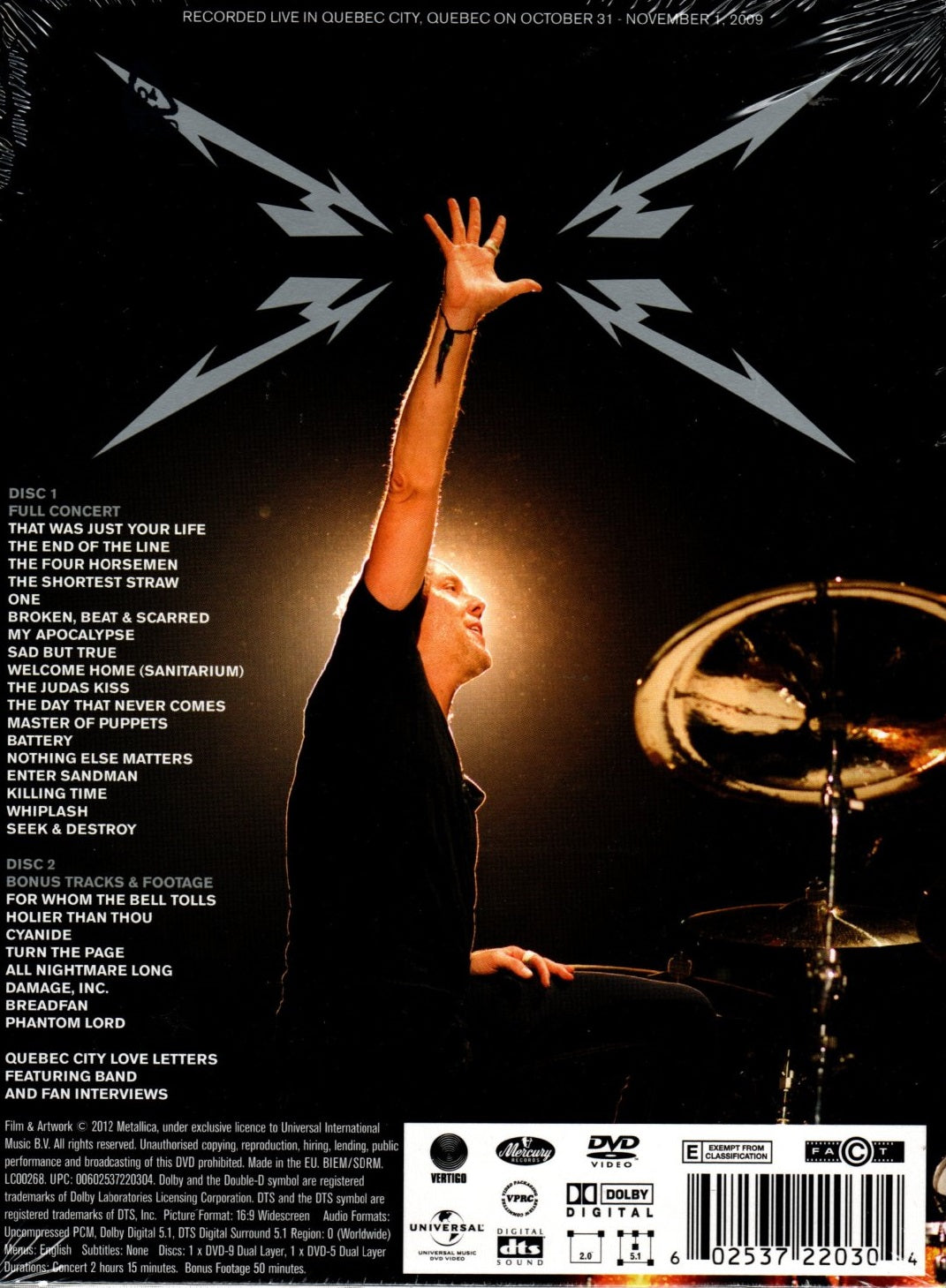DVD Metallica – Quebec Magnetic