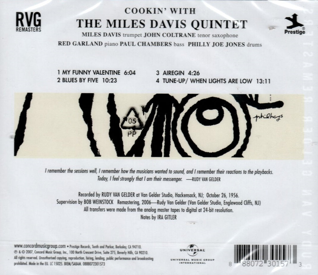 CD The Miles Davis Quintet – Cookin' With The Miles Davis Quintet