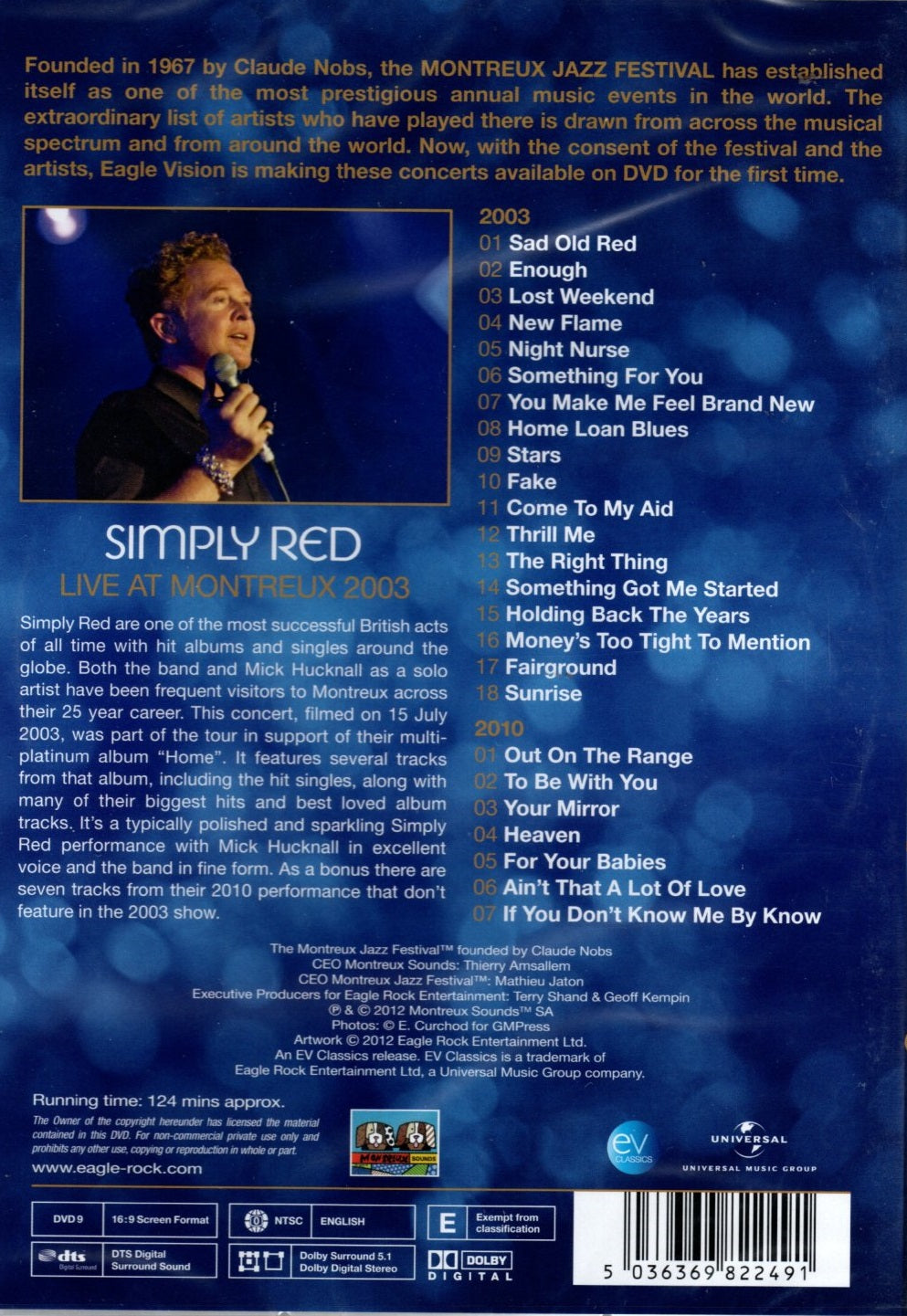 DVD Simply Red - Live at Montreux 2003
