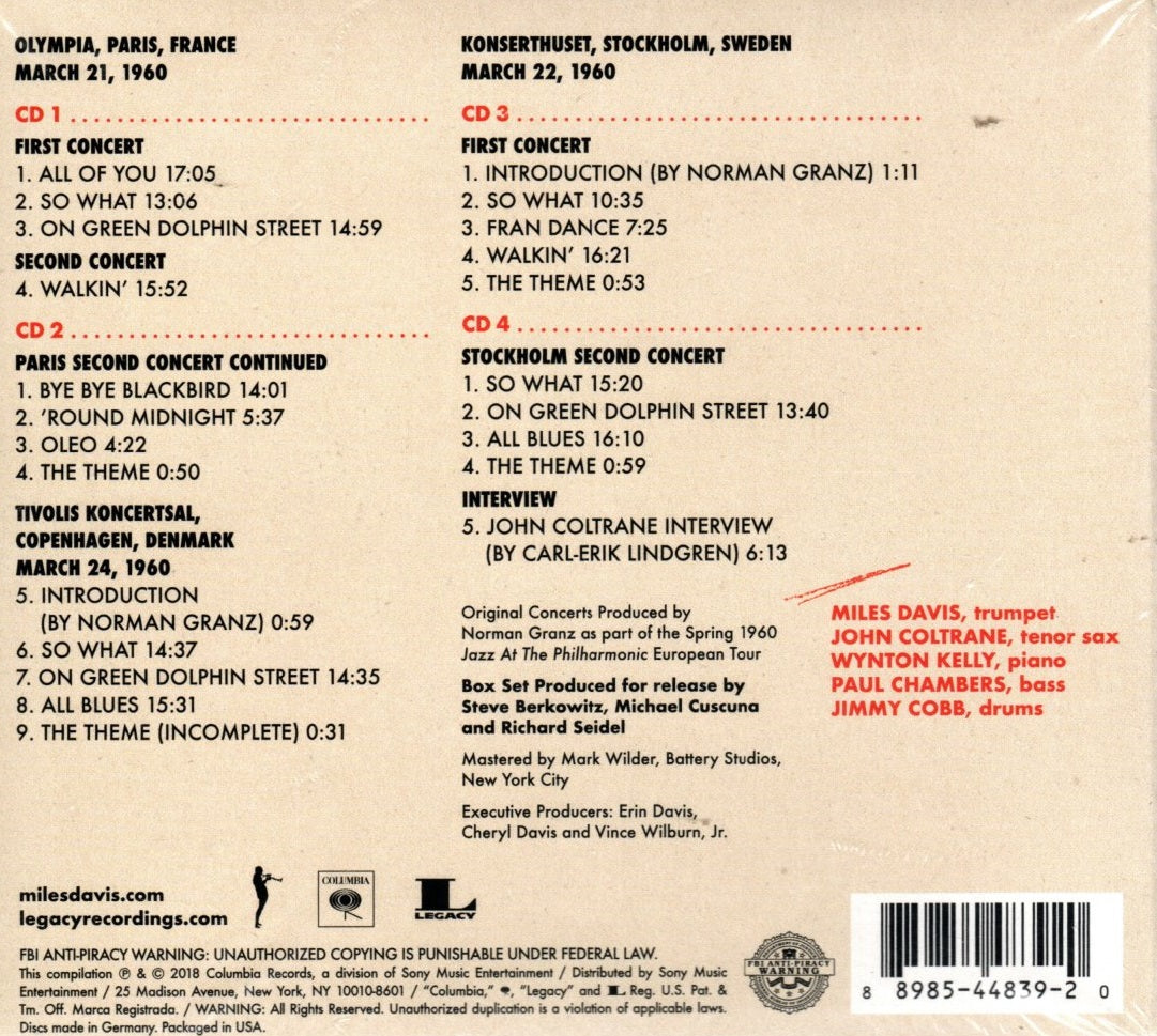 CD X4 Miles Davis & John Coltrane – The Final Tour: The Bootleg Series, Vol. 6