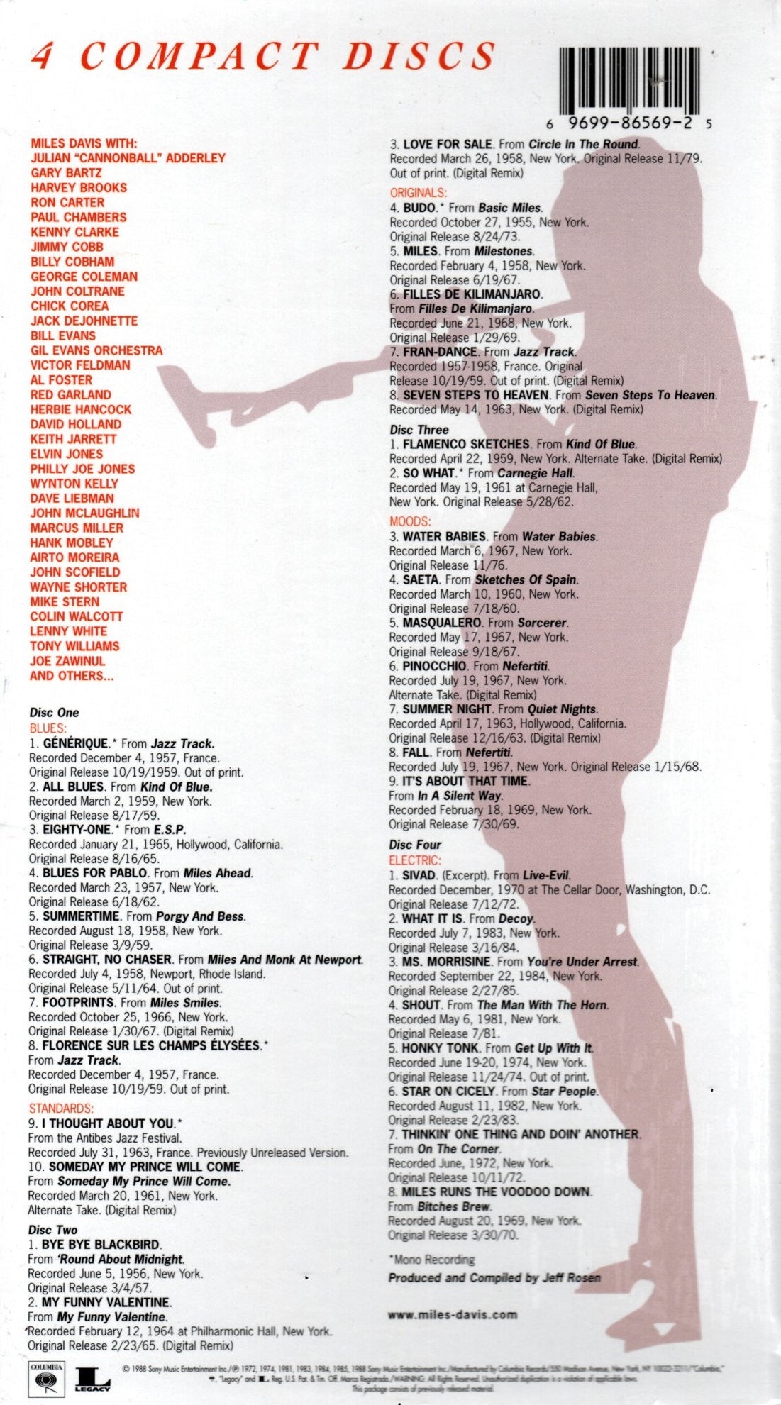 CDX4 Miles Davis – The Columbia Years 1955-1985