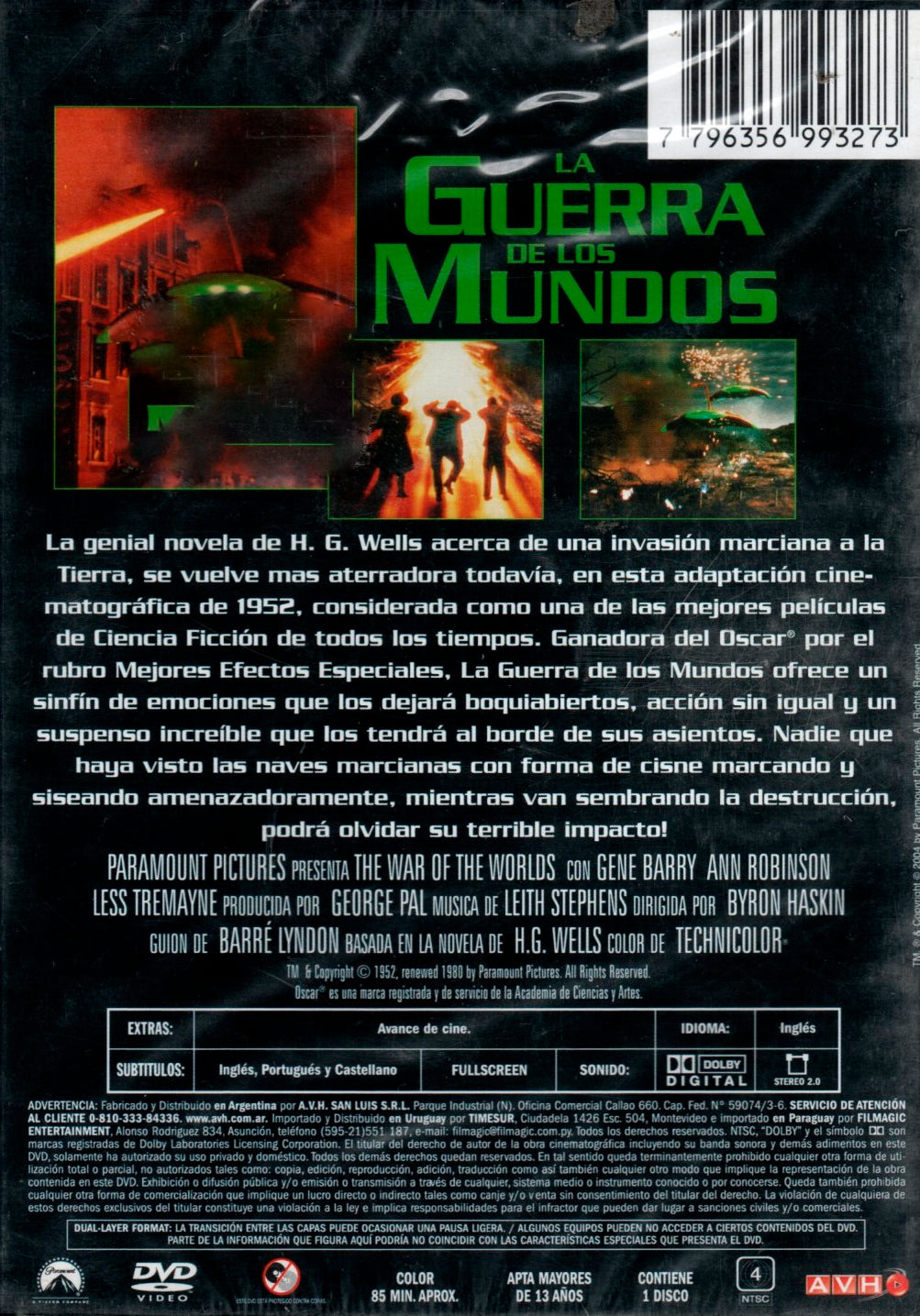 DVD LA GUERRA DE LOS MUNDOS