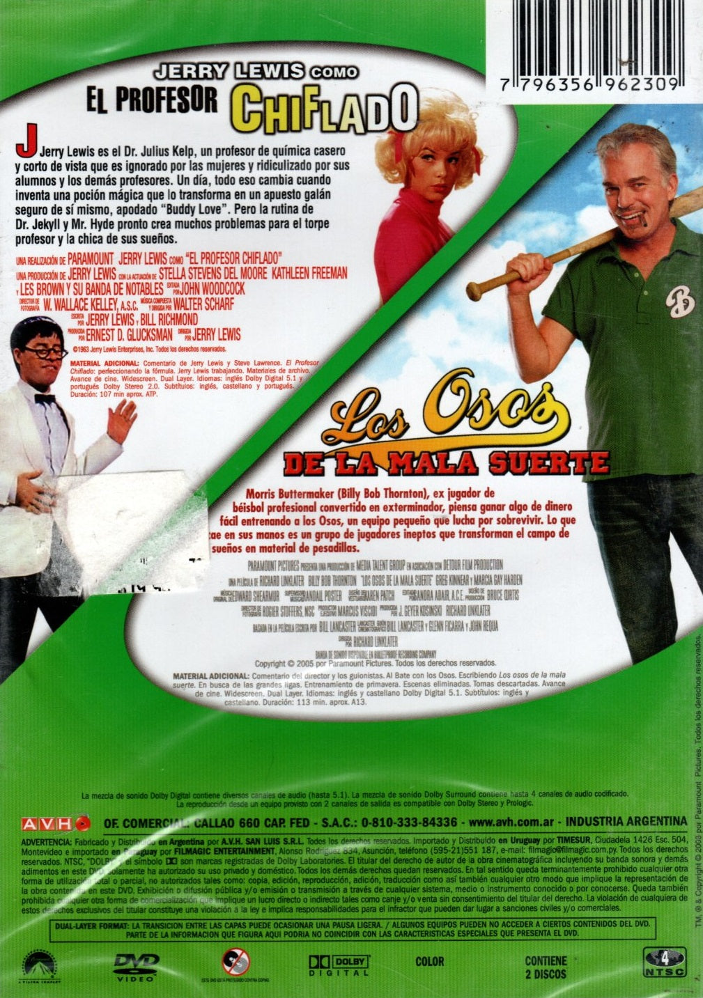 DVD EL PROFESOR CHIFLADO - LOS OSOS DE LA MALA SUERTE
