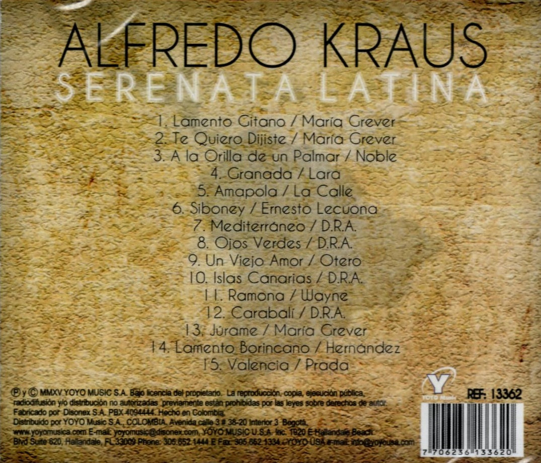 CD Alfrendo Kraus - Serenata Latina