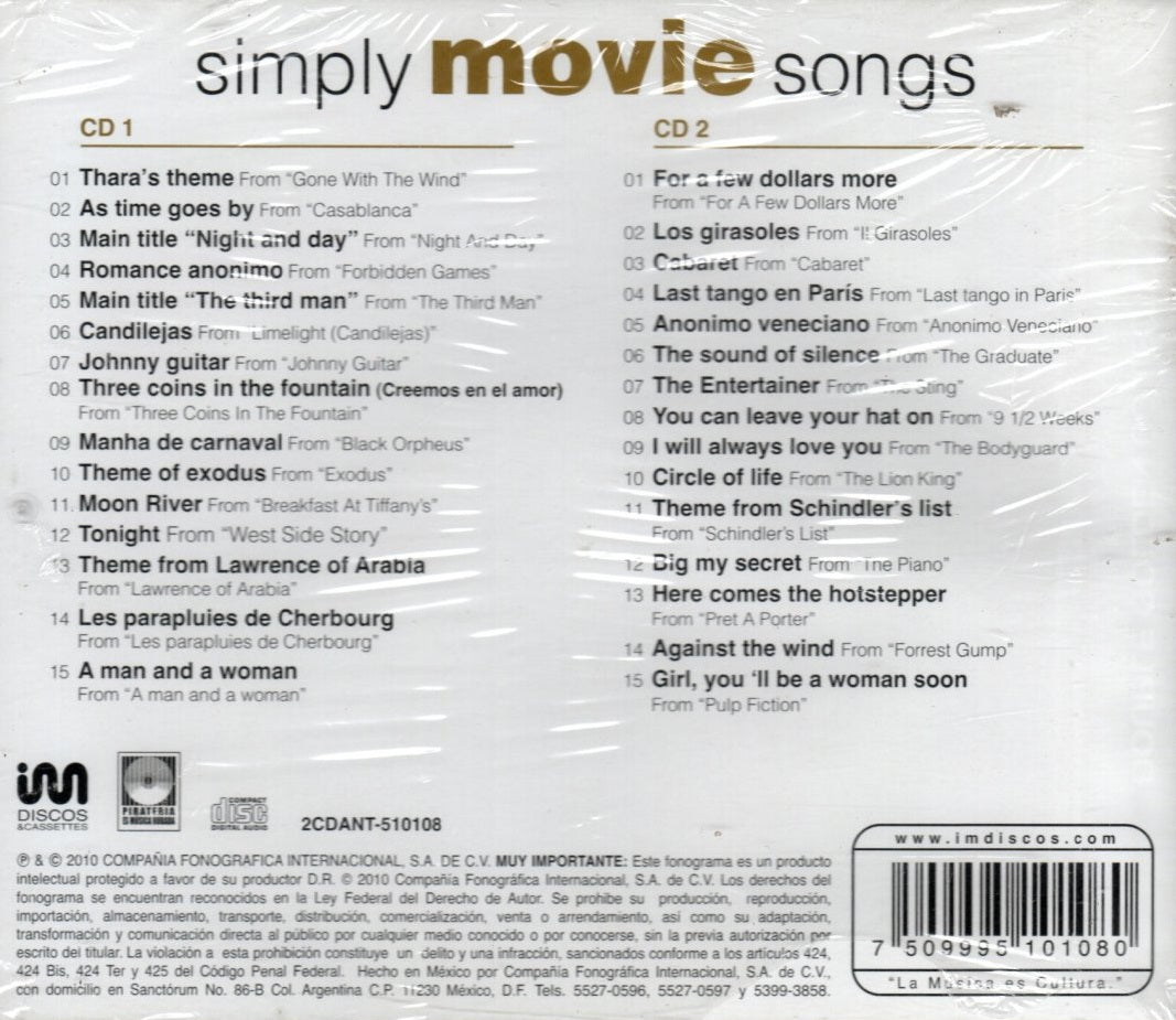 CDX2 Simply Movie Songs - Double Golden Collection