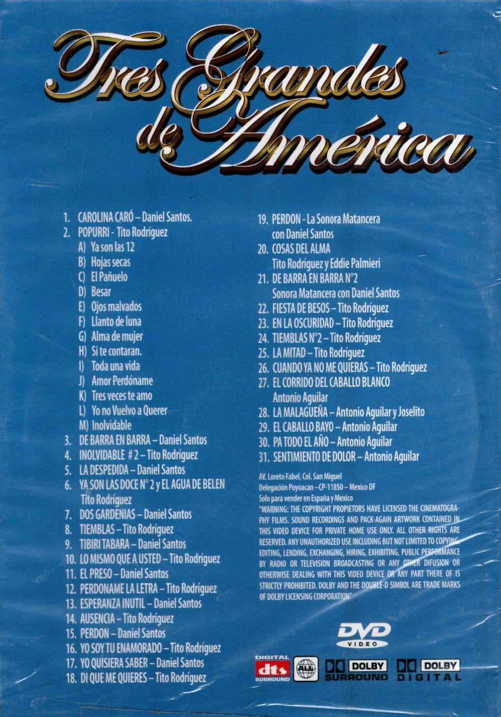 DVD Tres Grandes De America
