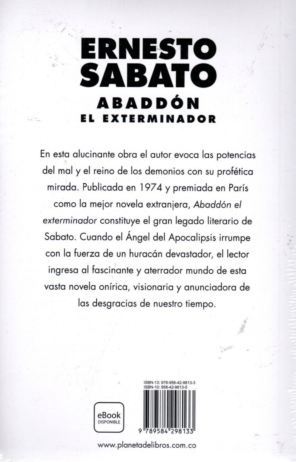 Libro Ernesto Sabato - Abaddón El Exterminador