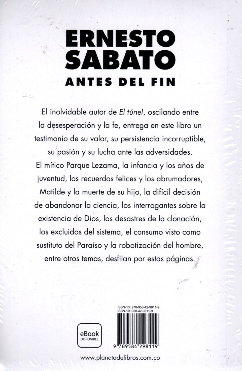 Libro Ernesto Sabato - Antes Del Fin