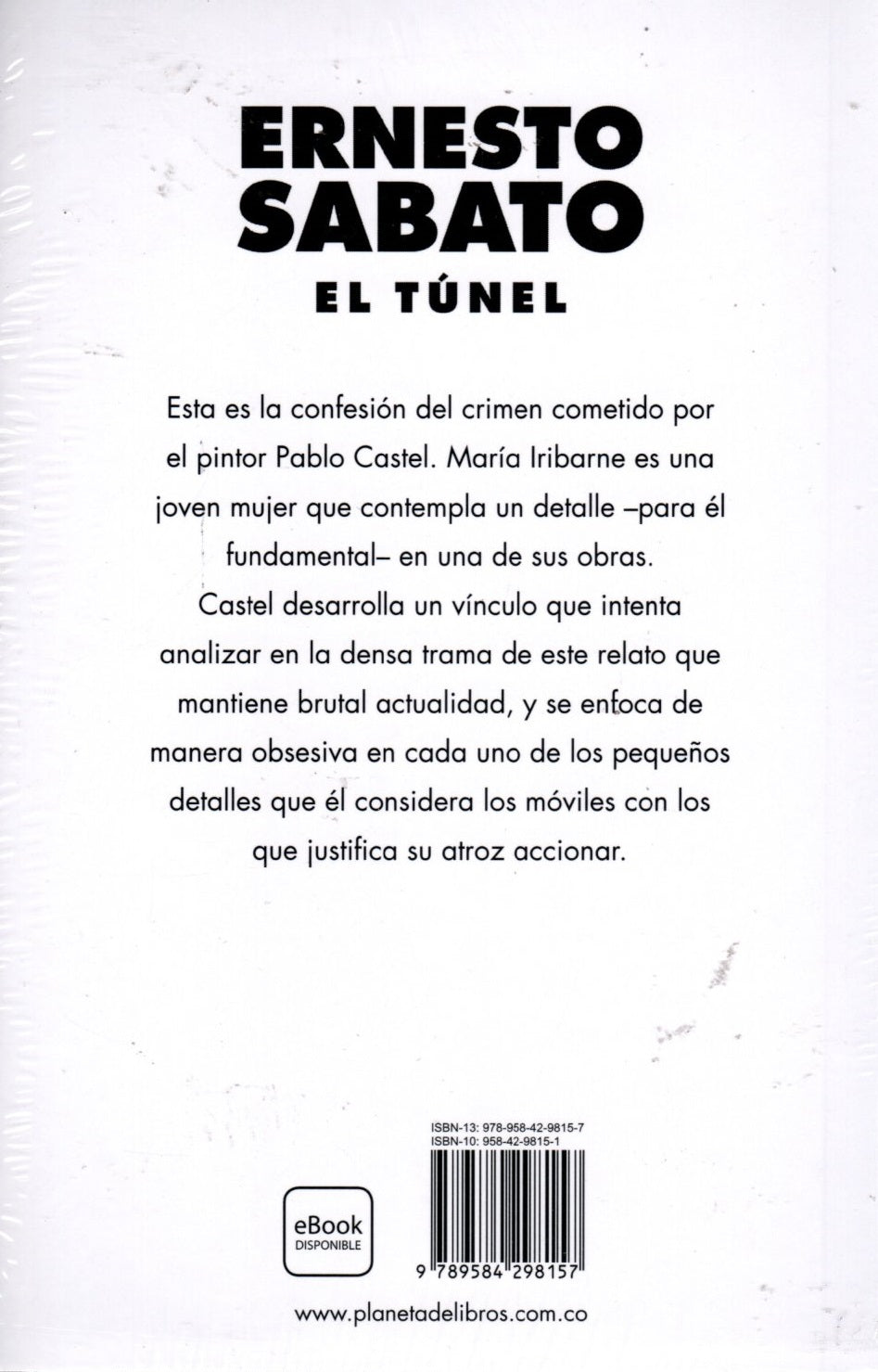 Libro Ernesto Sabato - El Túnel