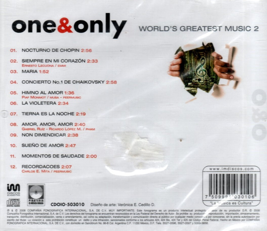 CD One & Only - World's Greatest Music 2