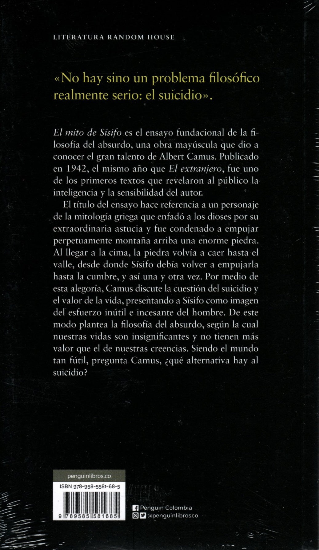 Libro Albert Camus - El Mito De Sísifo