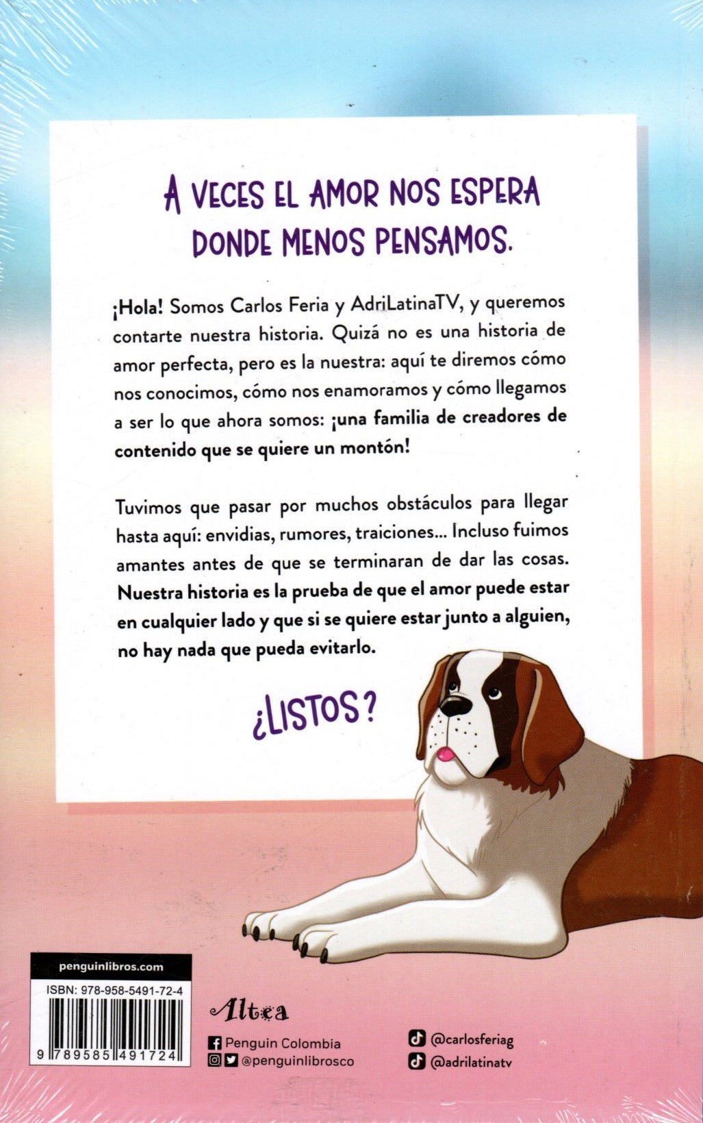 Libro Carlos Feria Y AdrilatinaTV - Un Amor A Prueba De Todo