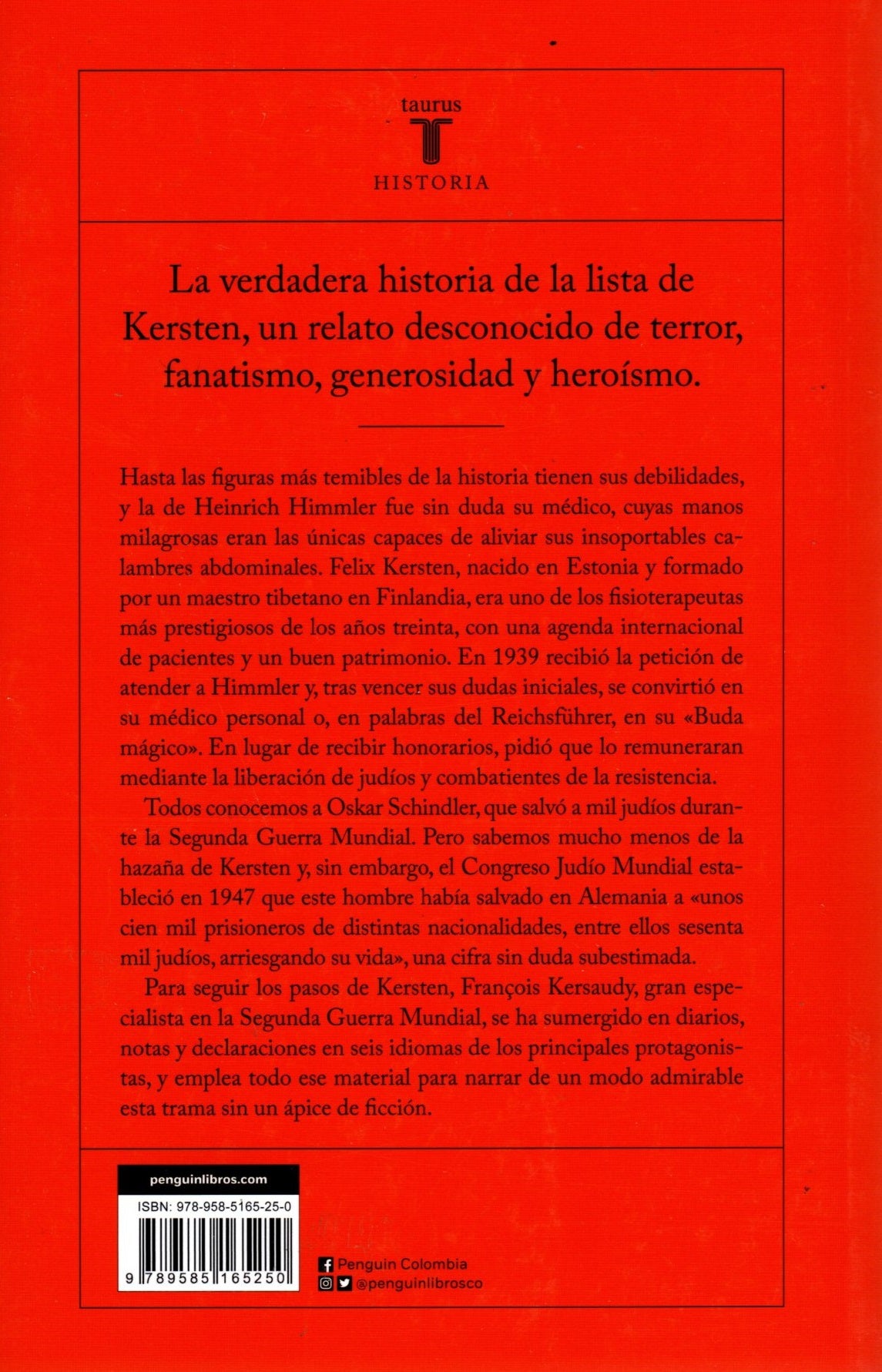 Libro Francois Kersaudy - El Médico De Himmler: El Hombre Que Salvó A Miles De Personas Del Holocausto